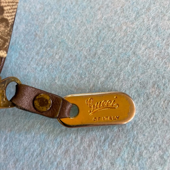 Vintage Gucci Mini Print Cosmetic Case Travel Clutch Brown - Picture 8 of 12